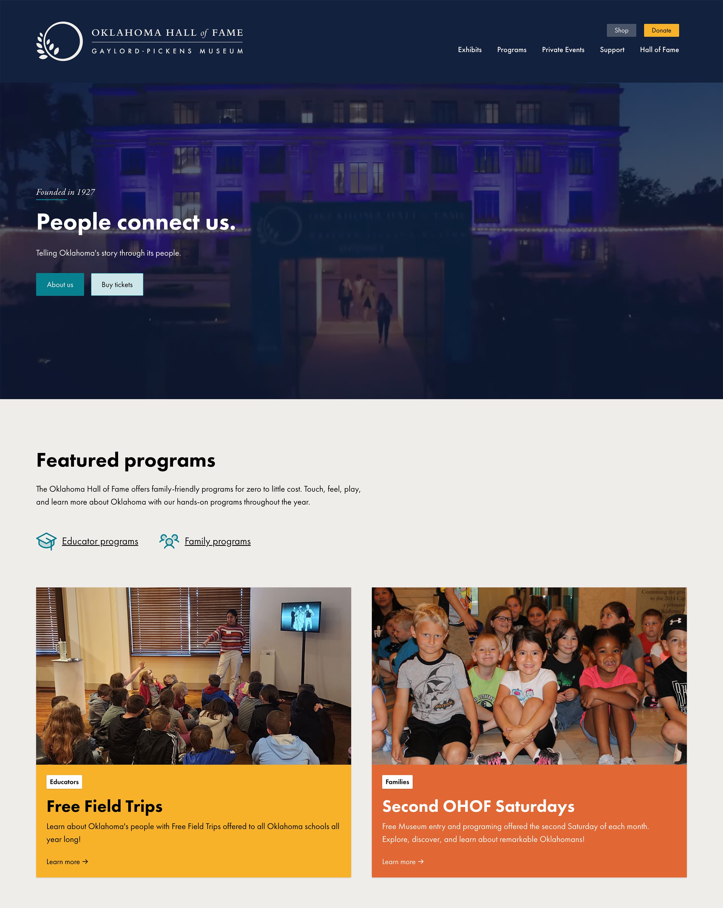 Oklahoma Hall of Fame homepage